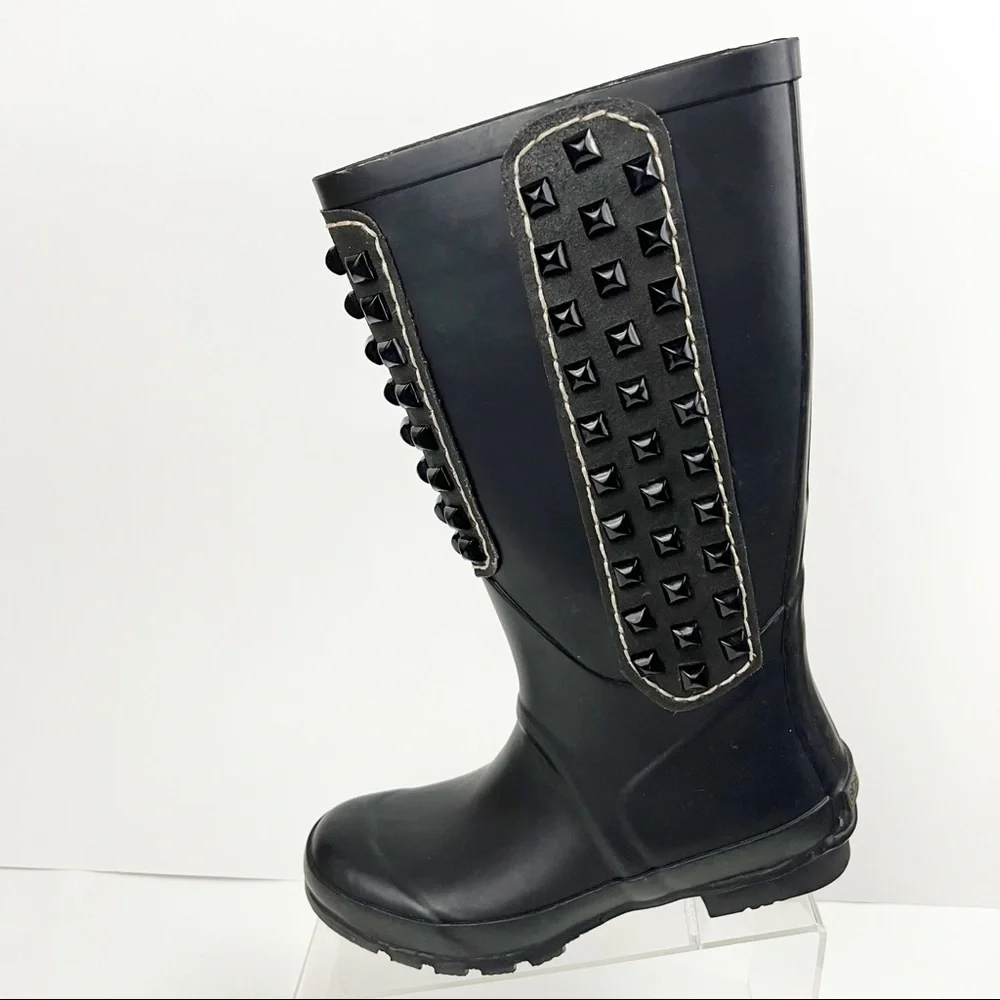 BcbgMaxazria Studded Black‎ Rain Boots Size 6